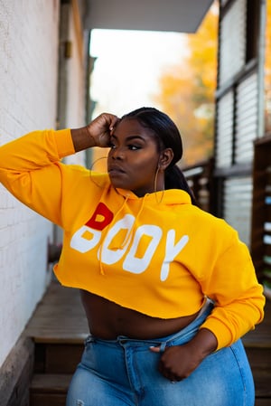 Image of 'BODY' Crop Hoodie GOLD