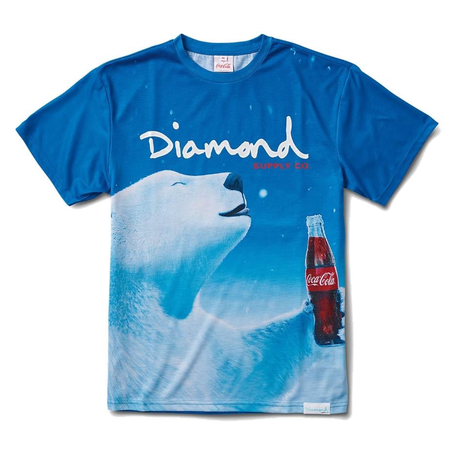 Image of Diamond x Coca Cola Polar Bear T-Shirt Blue