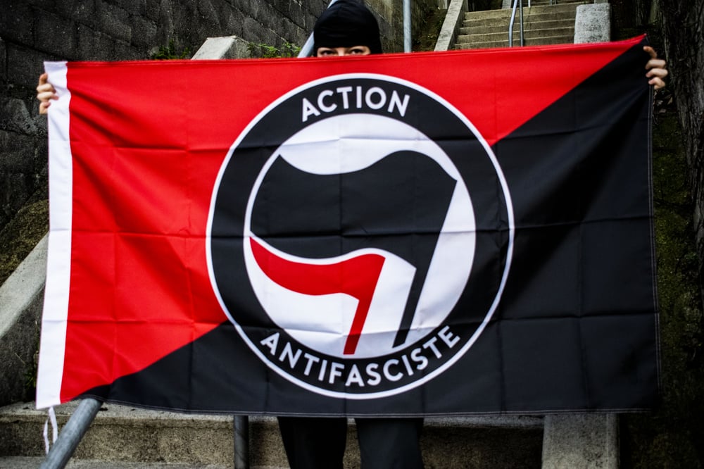 Image of Drapeau "ACTION ANTIFASCISTE" 150cm/90cm