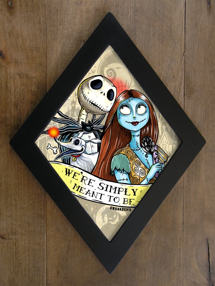 Image of Sally and Jack (Nightmare Before Christmas) Diamond Framed Print