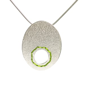 Image of Large Sewn Up necklace with cut-out circle