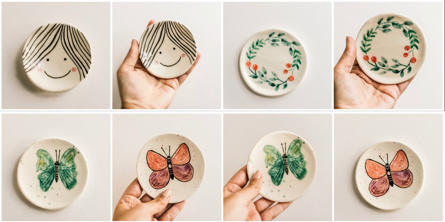 Image of PLATITO ILUSTRADO DECORATIVO: animales y motivos florales