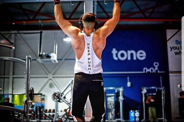 Image of ACE FITNESS VEST IN WHITE, 100% POLYESTER, SWEAT PROOF