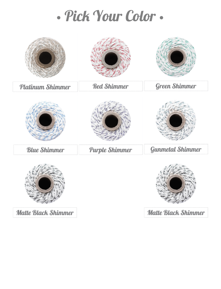 The Twinery — Shimmer Twine Spools Pick Your Color