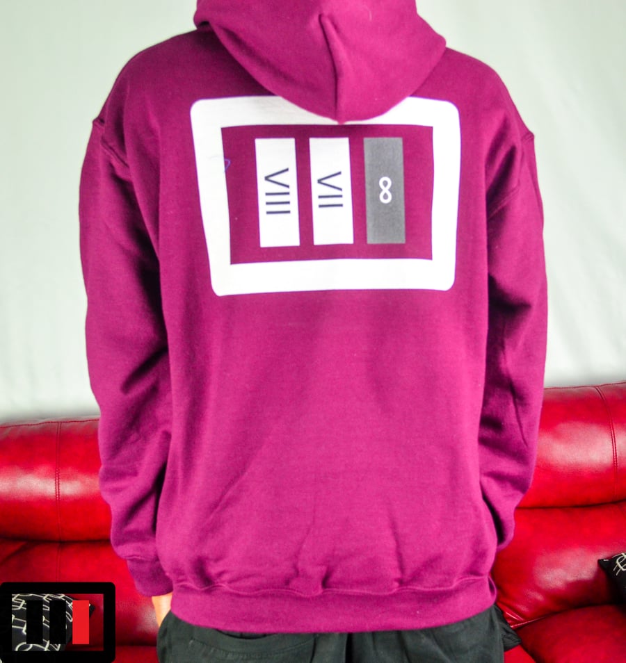 Image of Maroon Hoodie - white/dark grey Triple Double 87