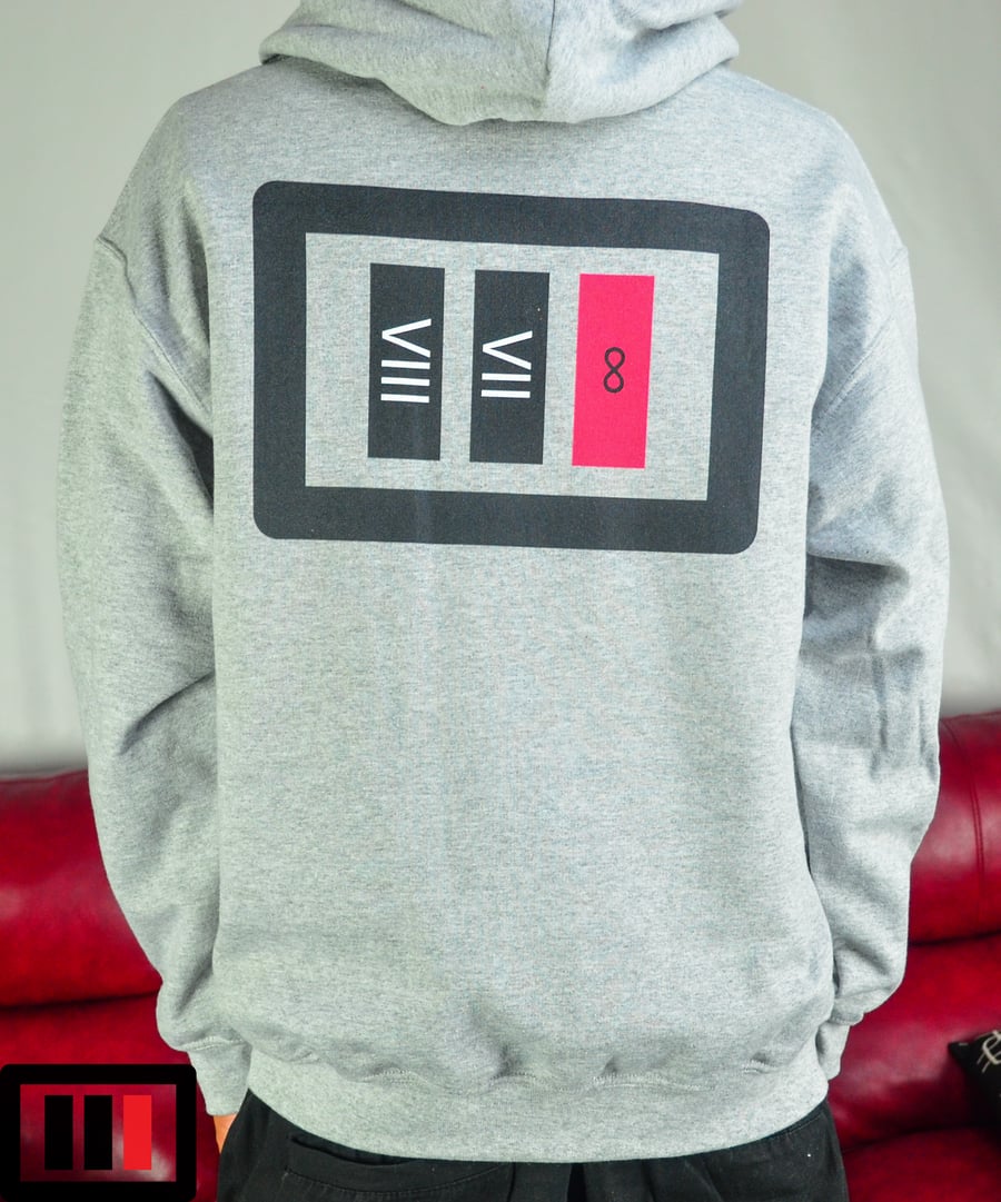 Image of Sports Grey Hoodie Black/Red Triple Double 87