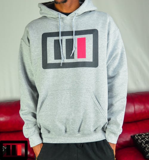 Image of Sports Grey Hoodie Black/Red Triple Double 87