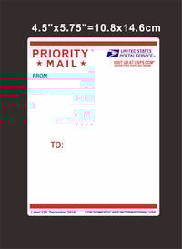 Image 2 of Free Shipping 50pcs/100pcs Big Size 4.25"x5.75" Blank Priority Mail Eggshell Stickers