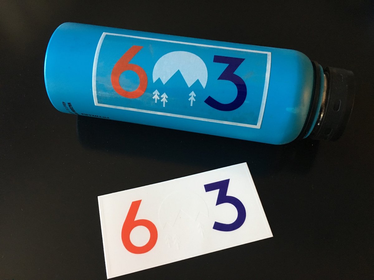 Clear red white and blue 603 stickers | New Hampshire Apparel