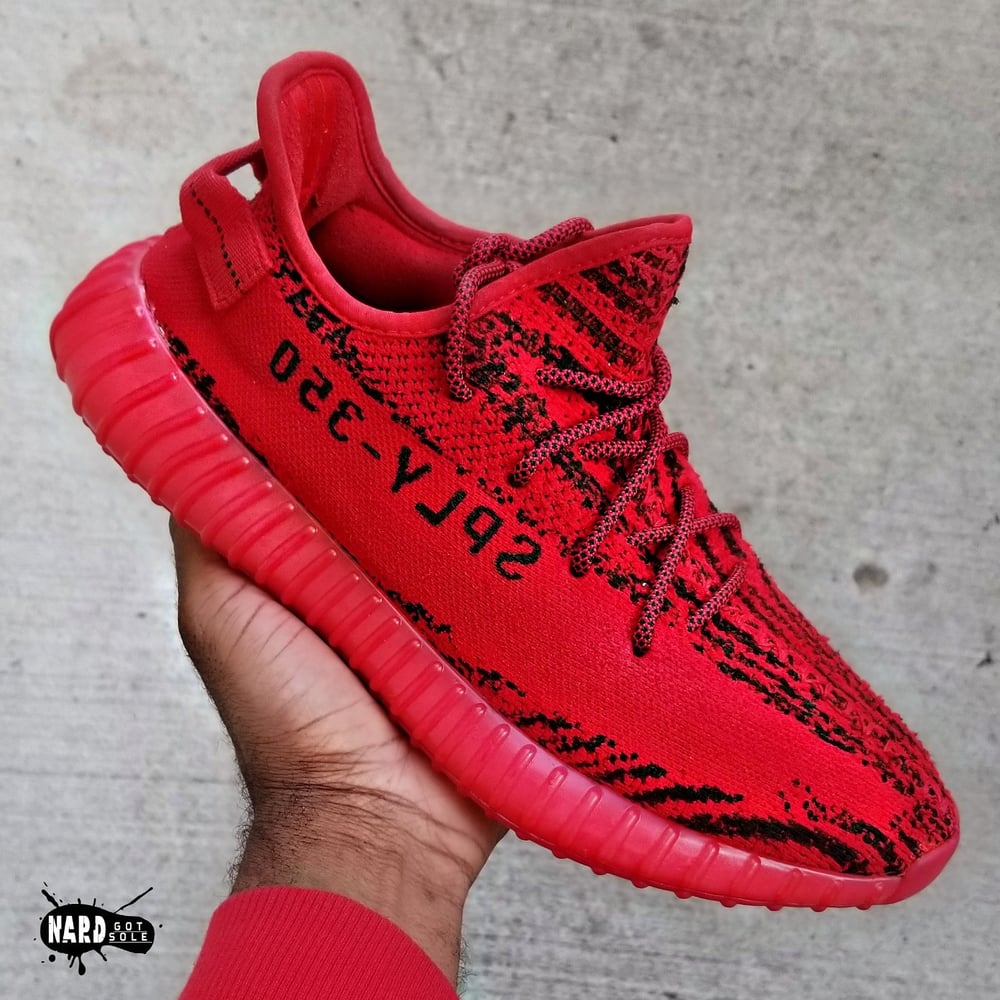 Image of Red Zebra Yeezy 350 