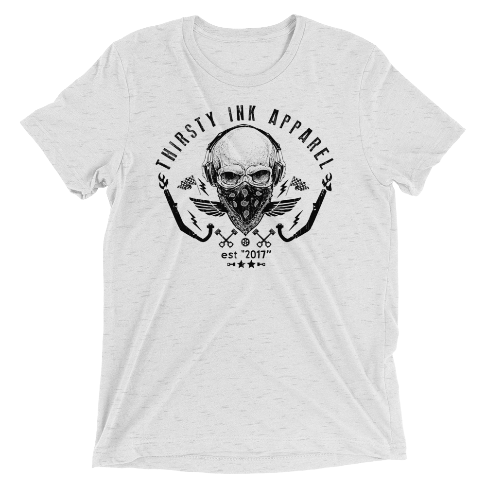 Image of Skull Triblend White T-Shirt