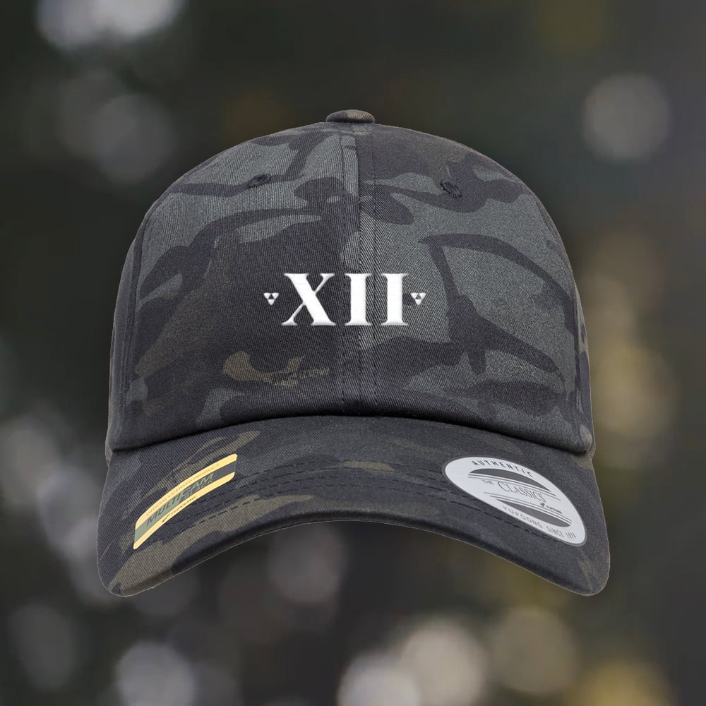 Image of XII Dad Hat (BLK CAMO)