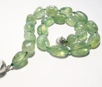 Image 3 of Prehnite and Zoisite Knotted Necklace 