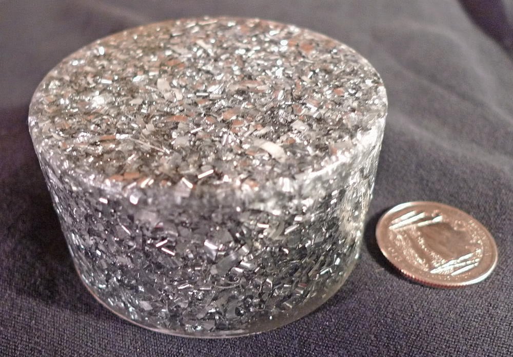 5G Ready "Silver Smoothy" Orgonite Puck