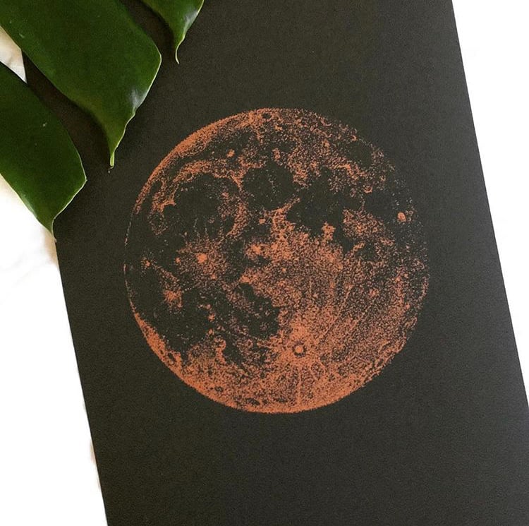 Copper Full Moon A4 / Sabrina Kaïci Drawings