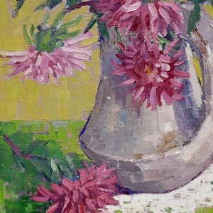 Image of Mid-Century Still life, 'Dahlias', Leopold Pernes (1912 - 1980)