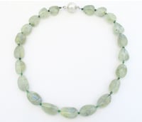 Image 4 of Prehnite and Zoisite Knotted Necklace 