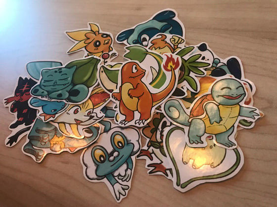 Image of Pokemon Starters Stickers (INDIVIDUAL)