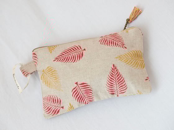 Image of Gold and Red leaves pouch