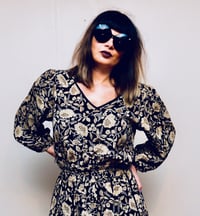 Image 1 of Shoulder padded floral dress