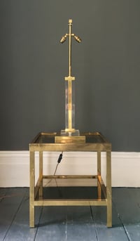 Image 5 of Lucite & Brass Column Table Lamp, French