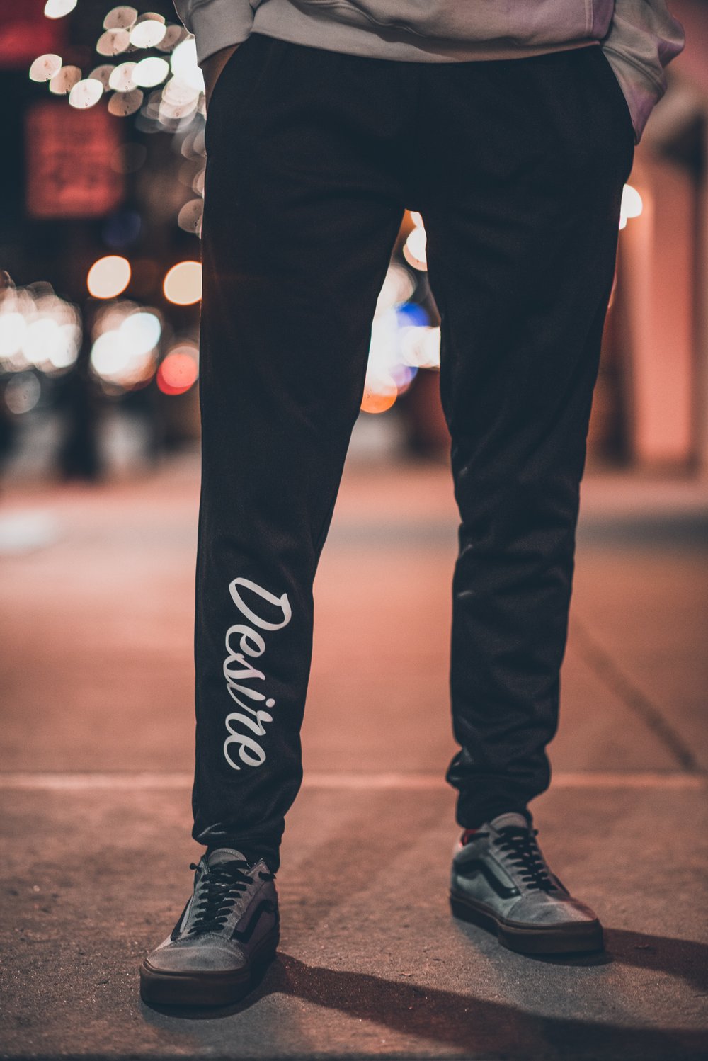 Image of White/Black Joggers