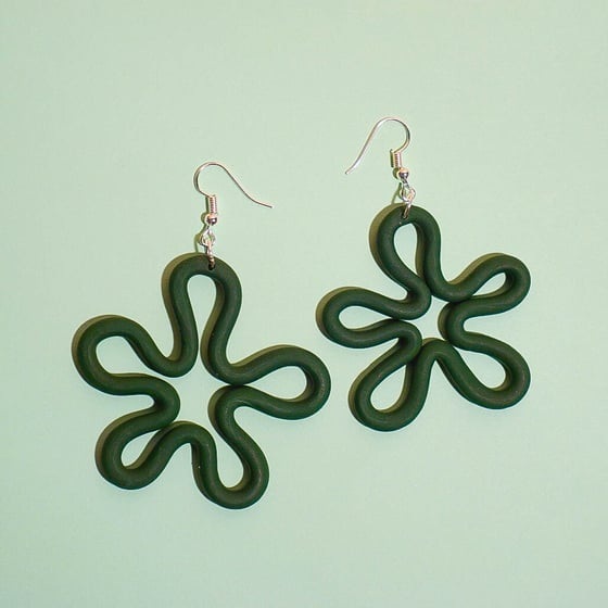 Image of Flower Power Earrings | Green