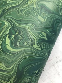 Image 5 of Marbled paper #76 'Deep Green Malachite' (Green Base Paper version)