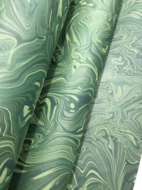 Image 2 of Marbled paper #76 'Deep Green Malachite' (Green Base Paper version)