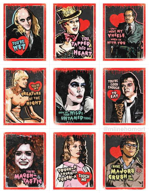 80's Horror Valentine's Day Card Pack (2017)