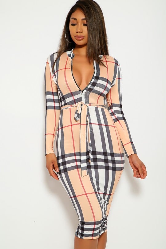 Plus size burberry print dress shop