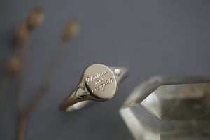 Image of 'Fluctuat nec mergitur' small signet ring (in silver or 9ct gold)
