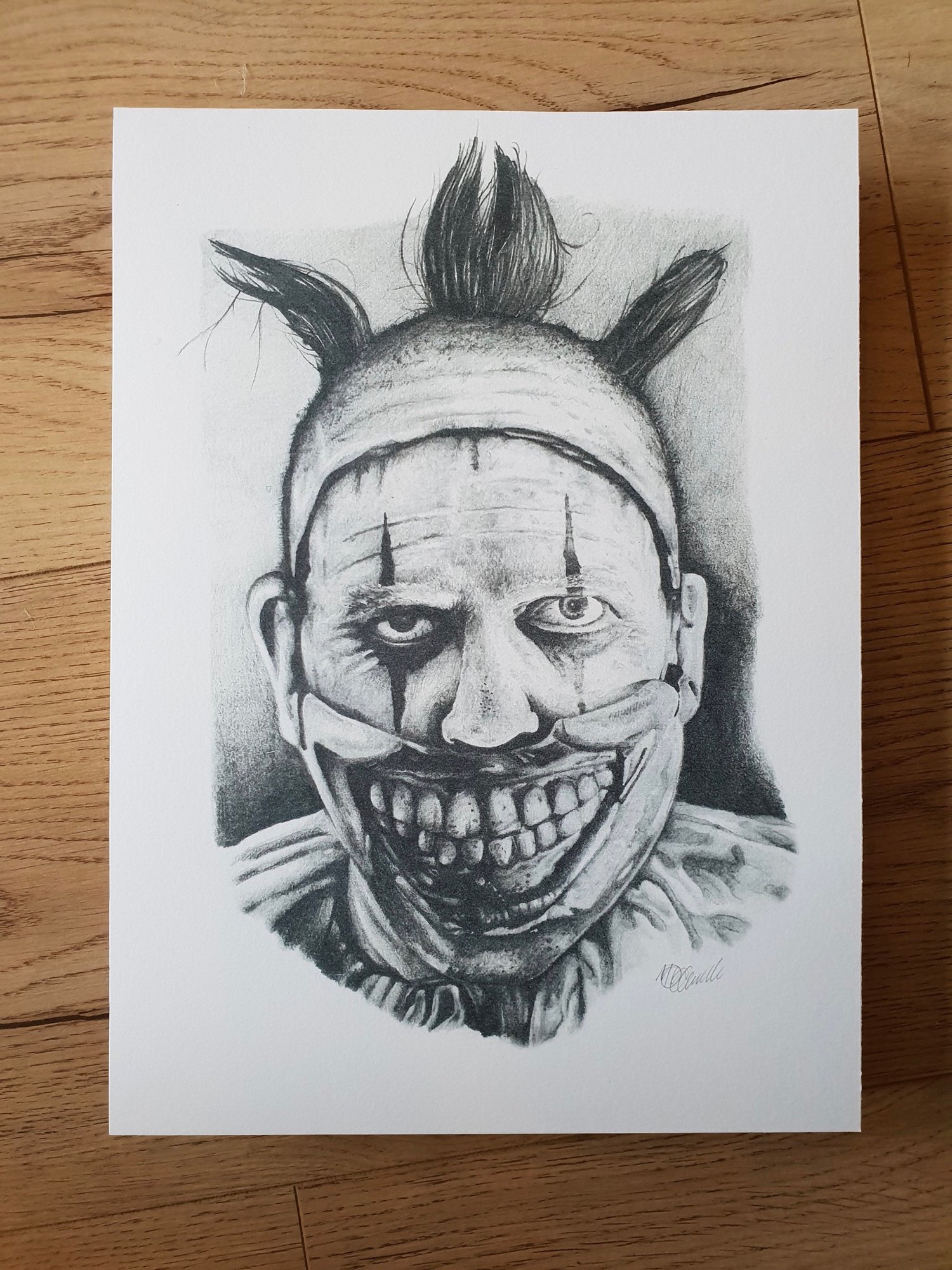 IT: Pennywise Pencil Portrait Drawing Print 