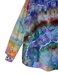 Image 5 of ♻️ UPCYCLED M (8) Topshop Boyfriend Shirt in Rustic Geode Ice Dye
