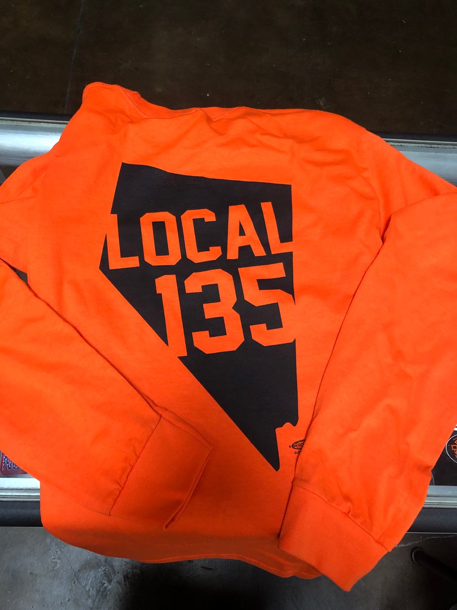 Orange long sleeve Nevada shirt. | Benevolent Fund Heat and Frost Local 135