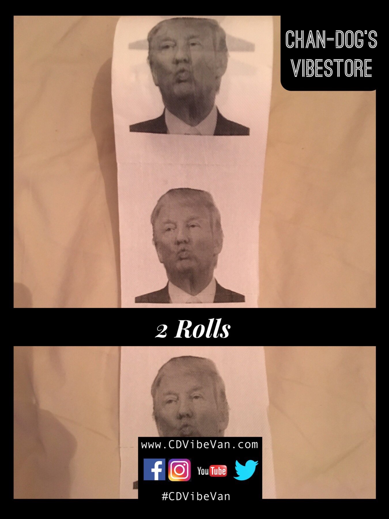 Image of Special Offer Twin Pack of Donald Trump Bog Roll (2xPouty/Kissy)
