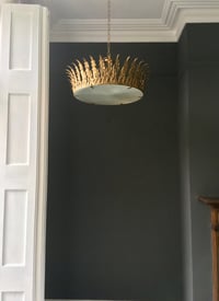 Image 5 of 25" Gilt Neoclassical Crown Light, 1940s