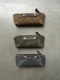 Image 1 of Pencil case, small pouch, pencil pouch made in waxed canvas