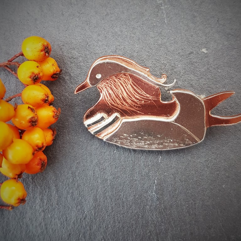 Mandarin Duck Brooch Image 3