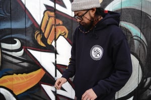 Image of P.E. Wavy Navy Soulsig Hoodie 