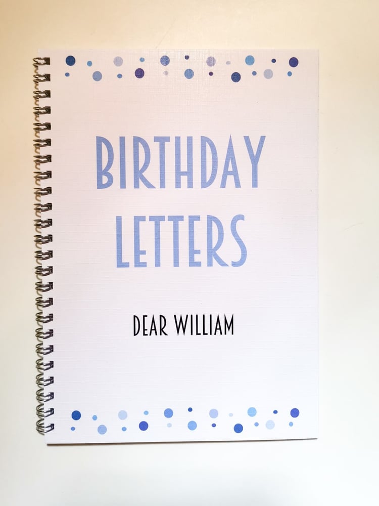 Image of Personalised Blue Birthday Letters Book