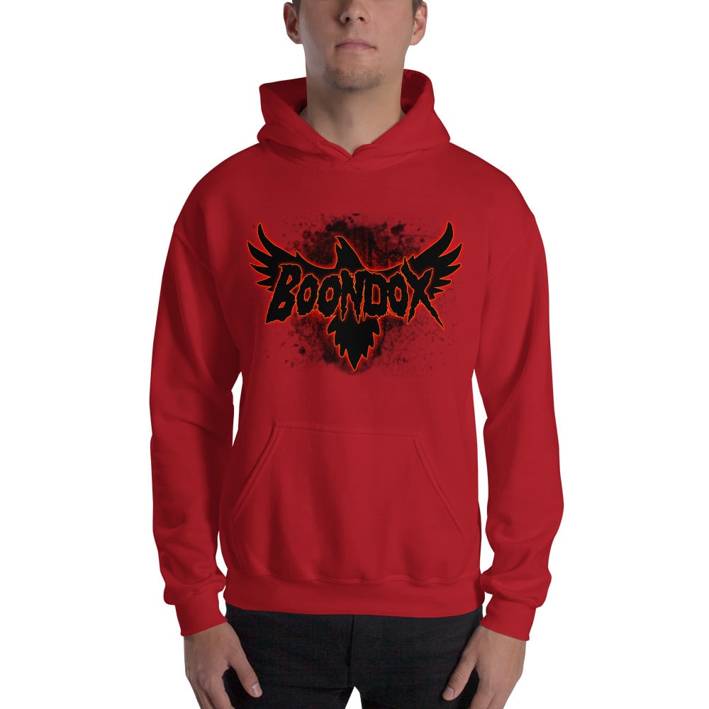 Image of Boondox Crow Logo Red Hoodie