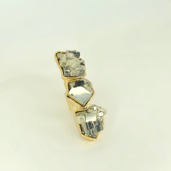 Image of Triple Pyrite Ring (Gold)