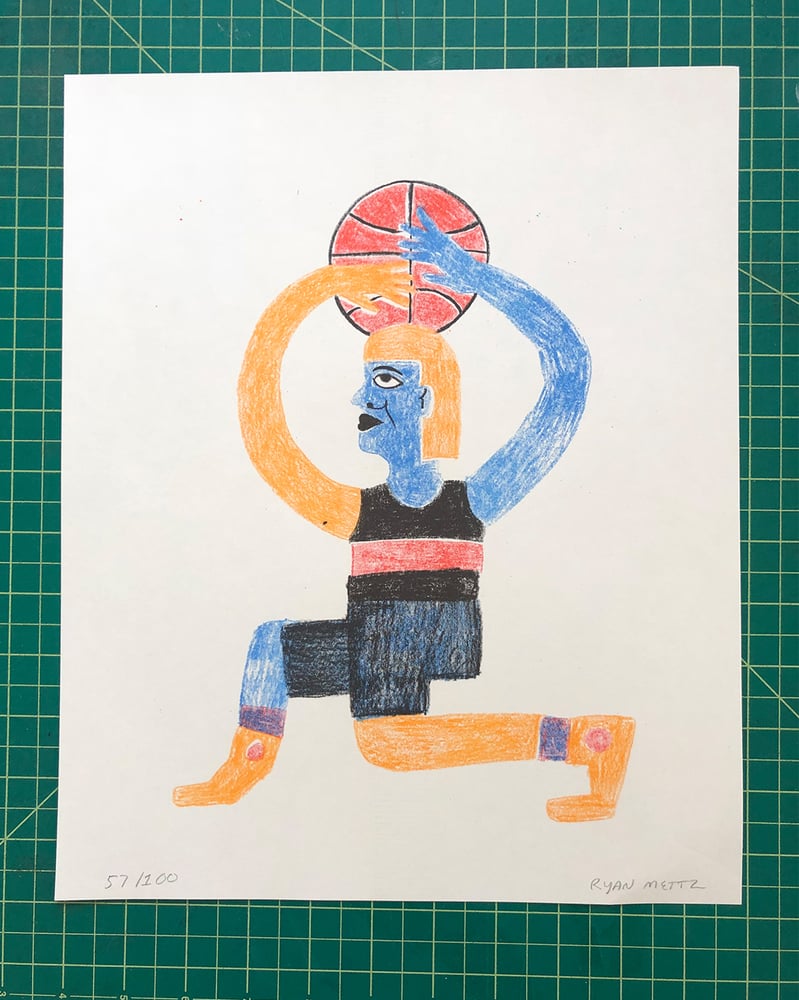Image of basketball print by Ryan Mettz