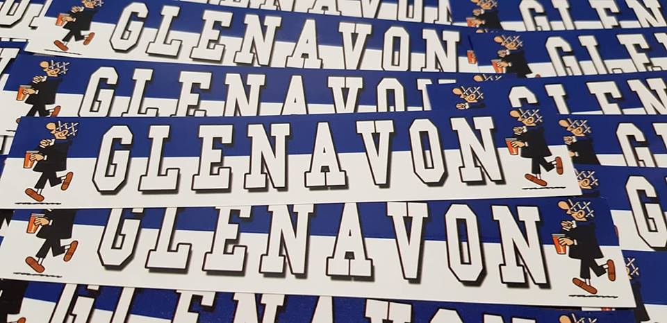 Glenavon Football/Ultras/Casuals/Hooligans 15x3cm Stickers Pack of 25.