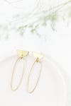 Oval D top statement earrings handmade in brass 