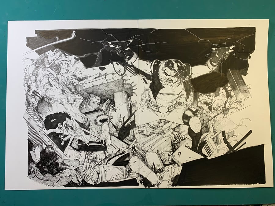 Image of TEEN TITANS #24 double-page spread 02-03
