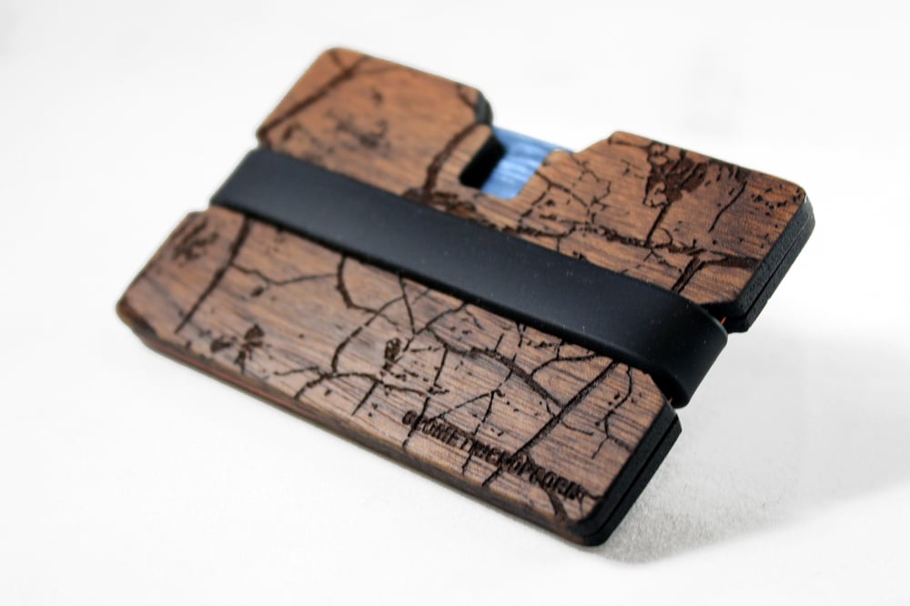 Image of Cracked Earth - Flexband Wooden Wallet Credit Card Holder/Phone Stand