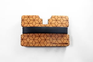 Image of GeoCubes - Flexband Wooden Wallet Credit Card Holder/Phone Stand