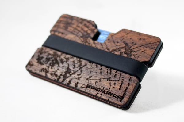 Image of Tree Rings - Flexband Wooden Wallet Credit Card Holder/Phone Stand